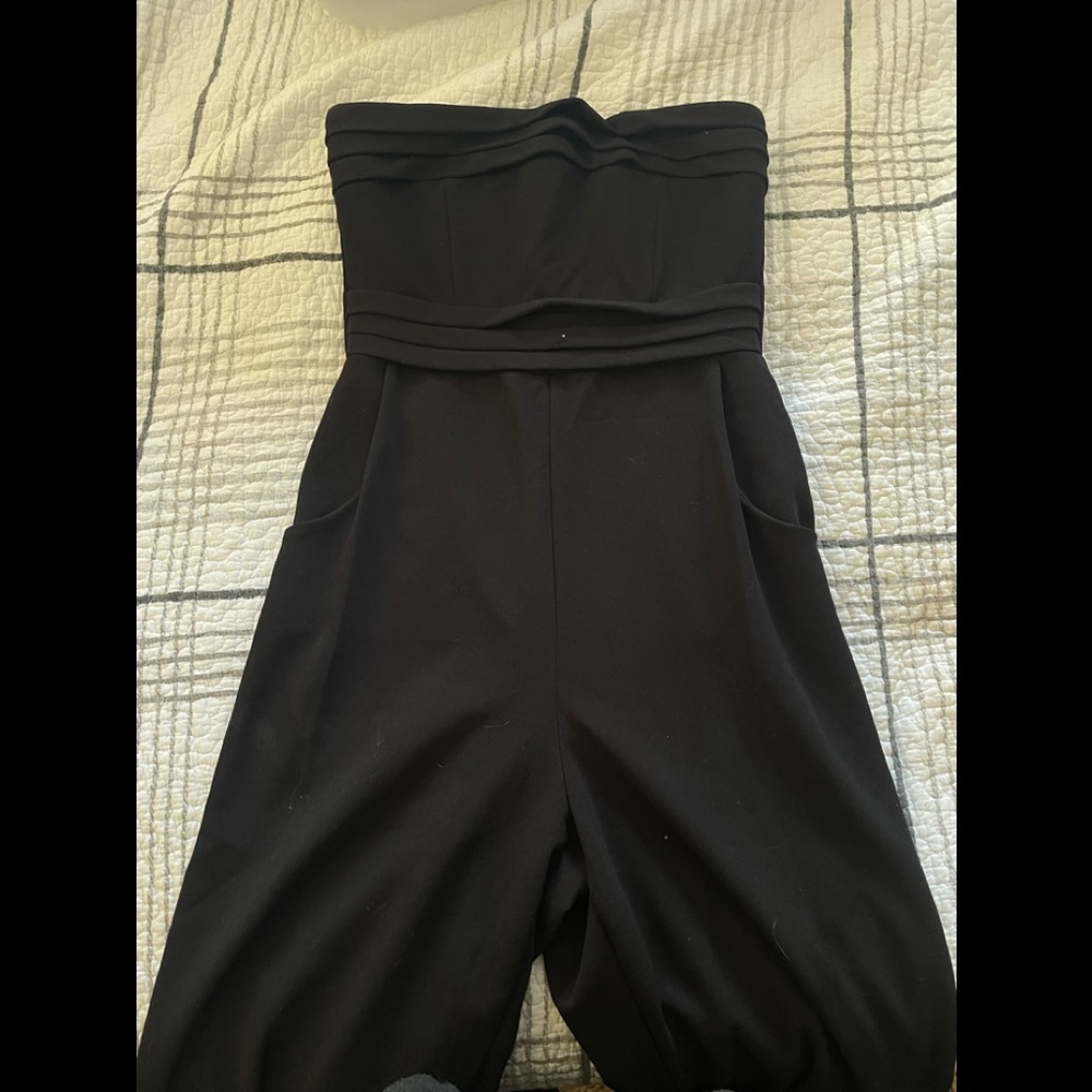 Charlotte Russe Strapless Black Jumpsuit S